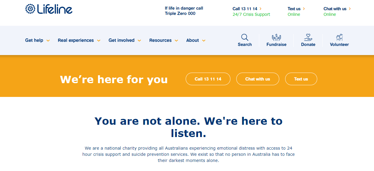 СкÑинÑÐ¾Ñ Ñ ÑайÑа Lifeline.org.au