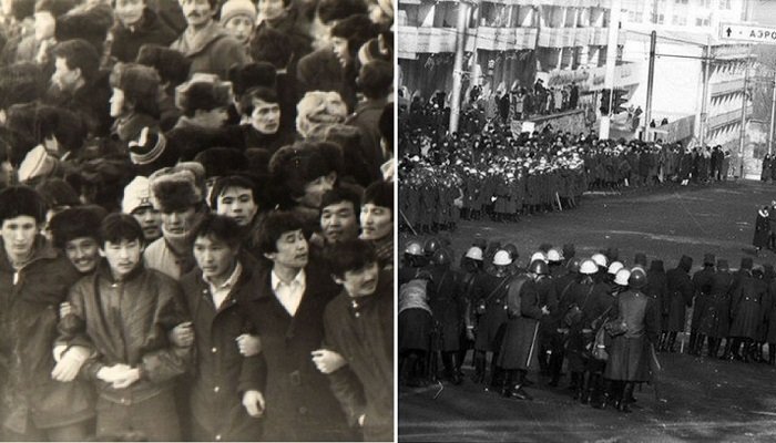 ÐÑÐ¾ÑÐµÑÑÐ½ÑÐµ Ð°ÐºÑÐ¸Ð¸ Ð´ÐµÐºÐ°Ð±ÑÑ 1986 Ð³Ð¾Ð´Ð° Ð² ÐÐ°Ð·Ð°ÑÑÑÐ°Ð½Ðµ. Ð¤Ð¾ÑÐ¾: kunaev.kz