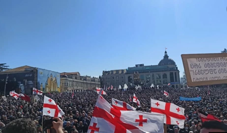 В Грузии проходит многотысячный митинг