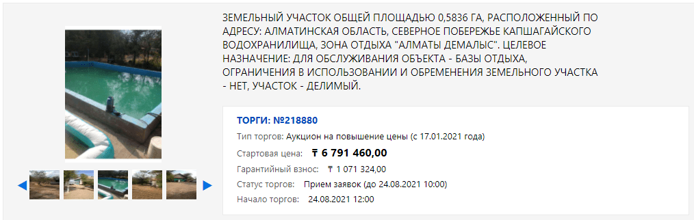 Фонд «Даму» продаёт базу отдыха на Капчагае