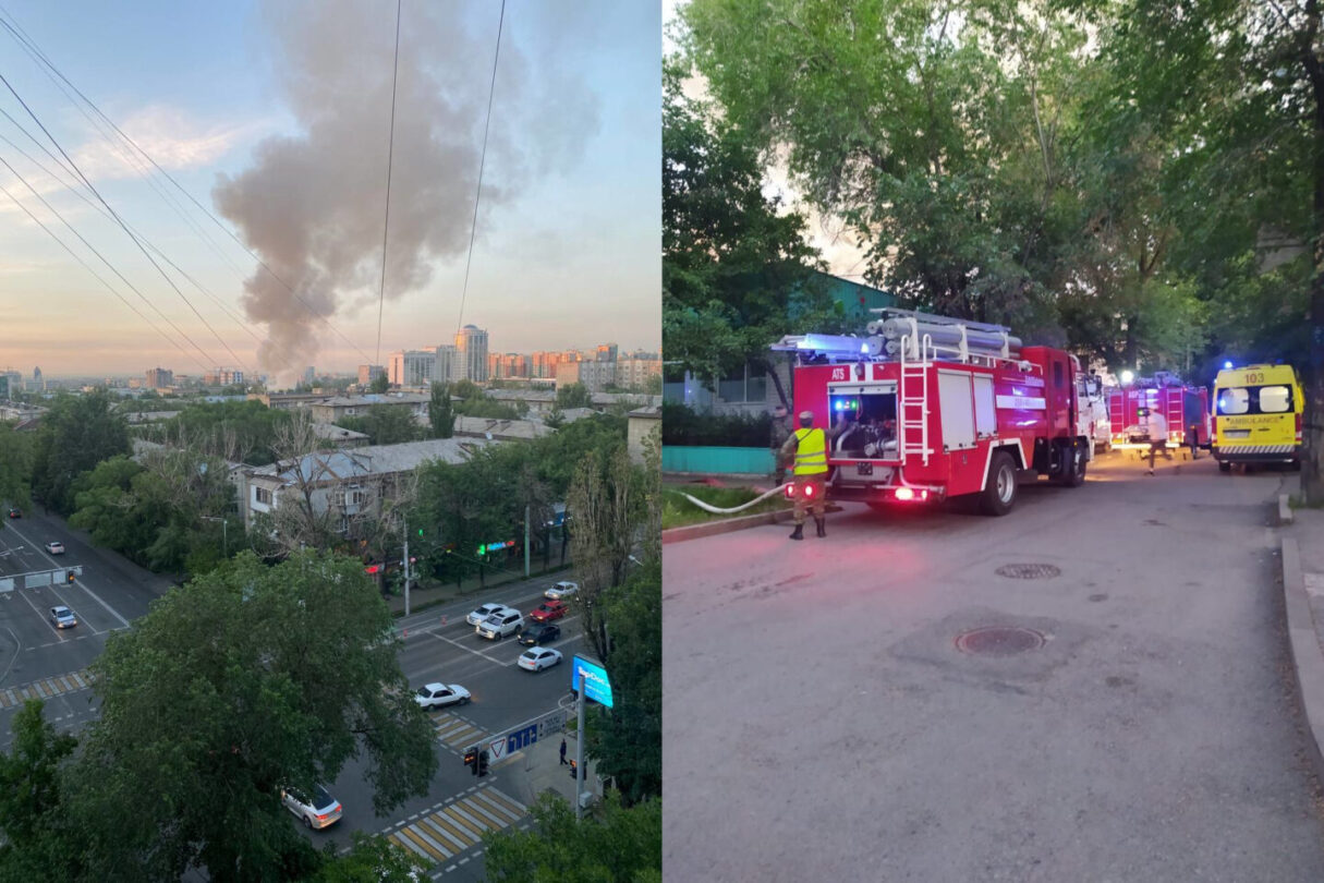 Пожар произошёл за рестораном «Счастье» в Алматы